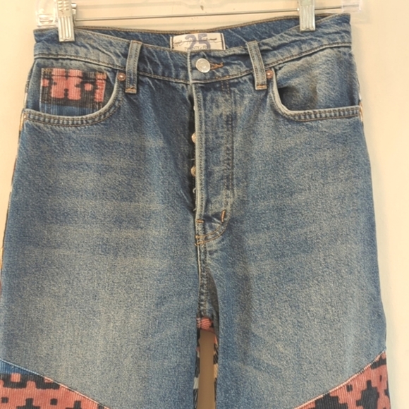 Free People Rocky Mountain Corduroy Patchwork Jeans - Picture 7 of 16